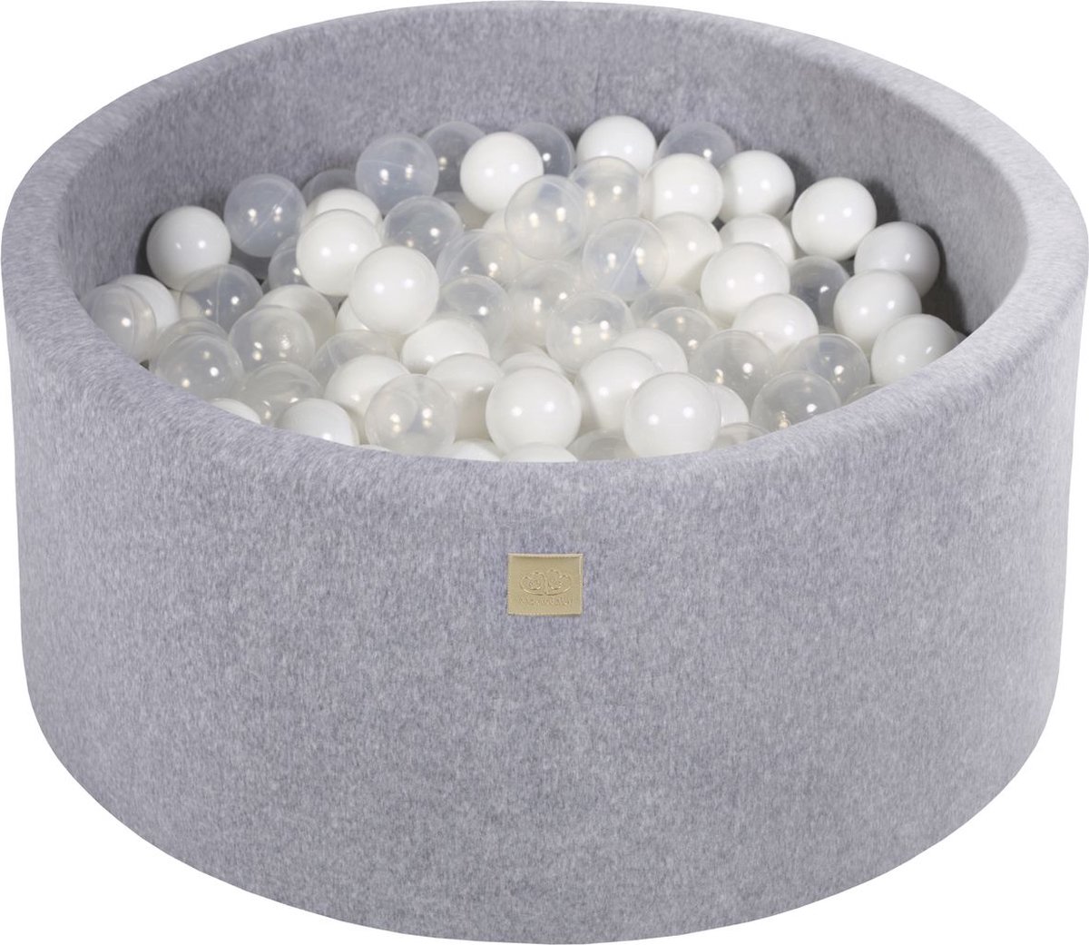 Ronde ballenbak VELVET 90x40 - Licht Grijs incl 300 ballen - Wit, Transparant |  je.nl